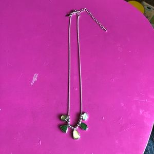 NWOT-Lia Sophia Shamrock Necklace-ShinySilver Tone
